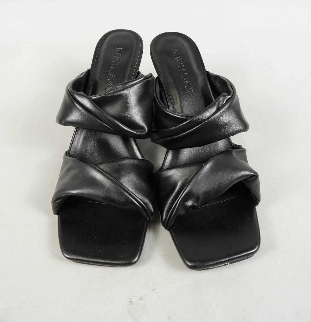 UK 4 Black Two Bar Mule Heels Wide Fit (E) JD Williams Slip-On Heels EU 37