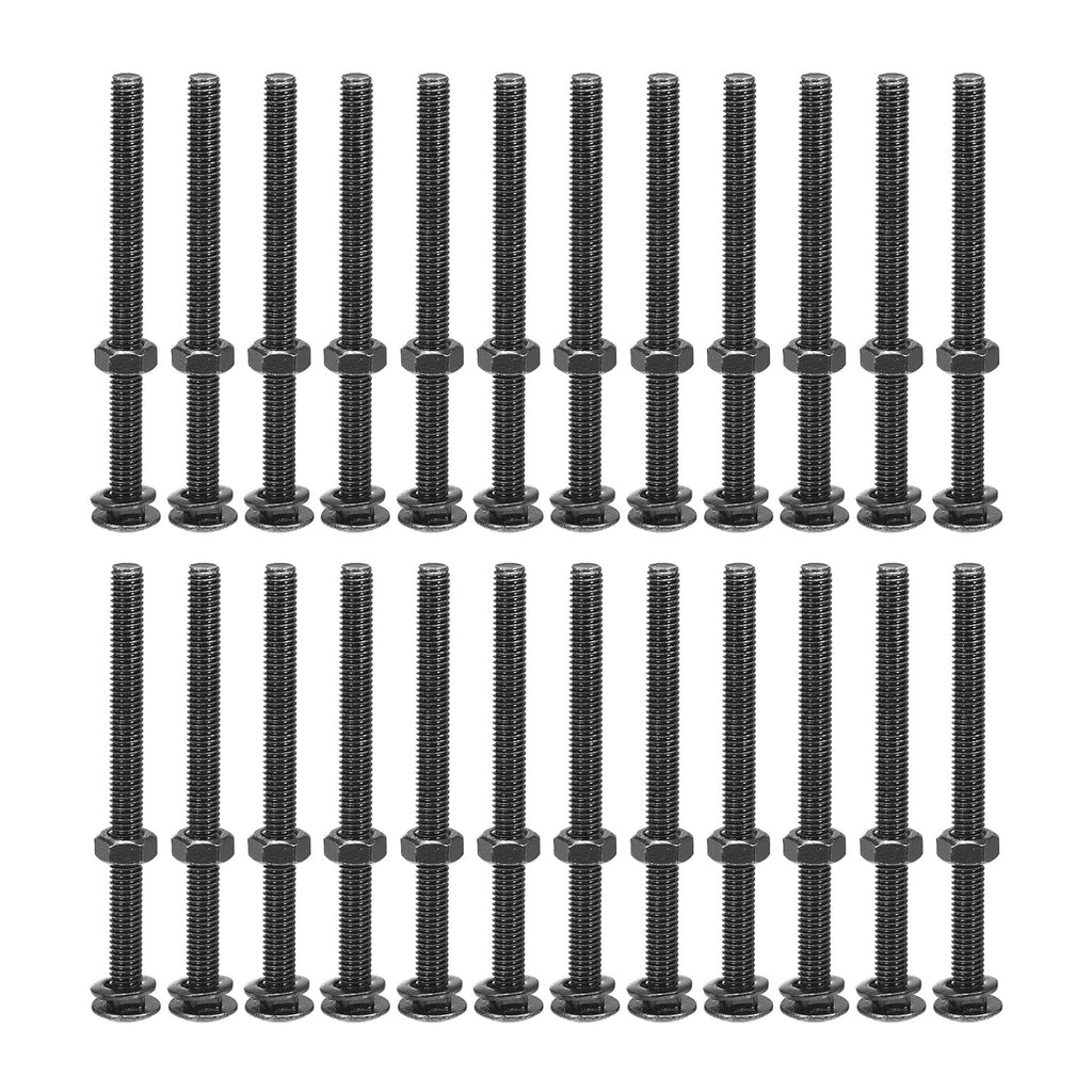 25x M6x80mm Carriage Bolts Square Neck 304 Stainless Steel with Nuts & Washers