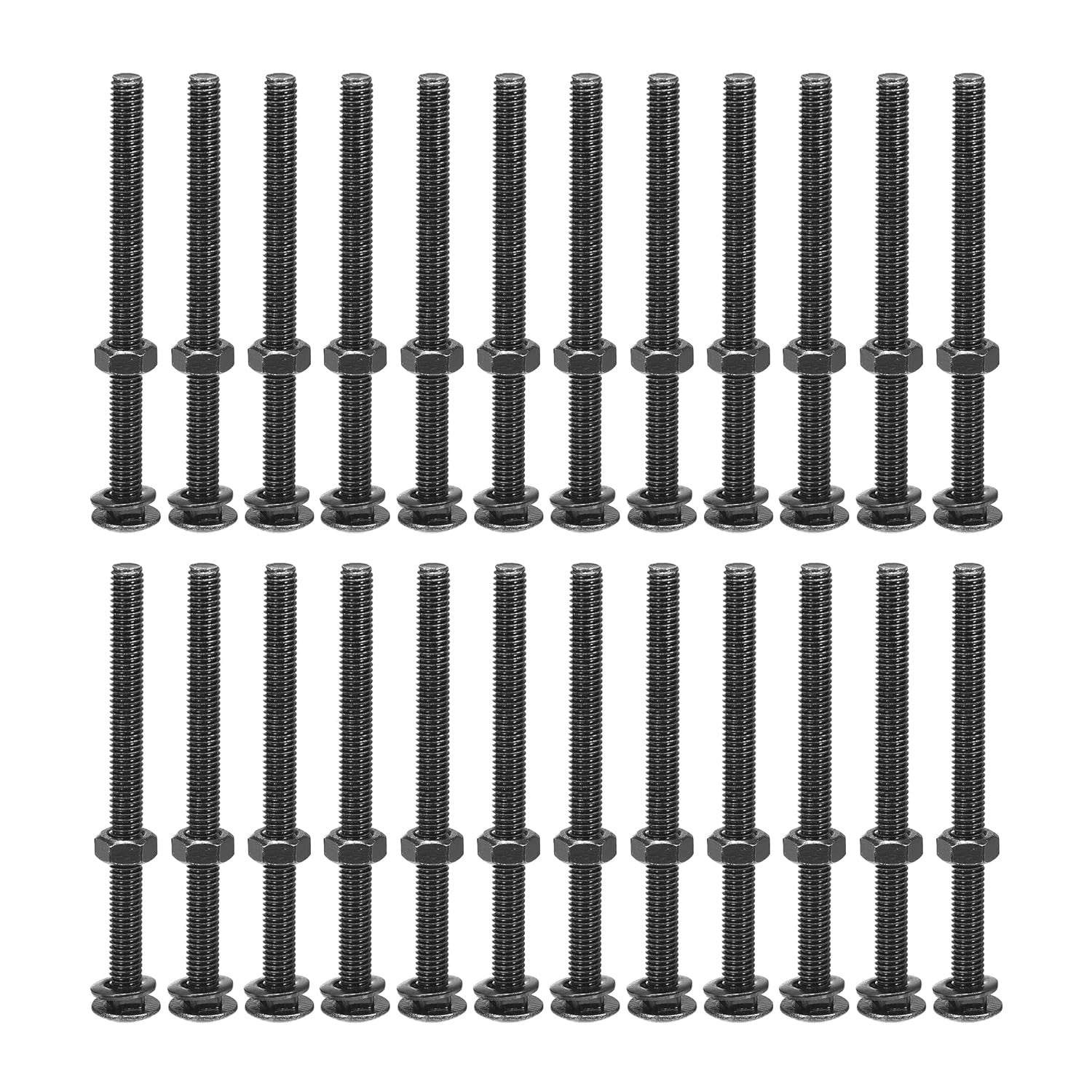 25x M6x80mm Carriage Bolts Square Neck 304 Stainless Steel with Nuts & Washers