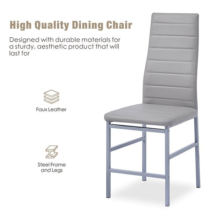 Dinning chairs set of 4 grey Rozhome compact space saving
