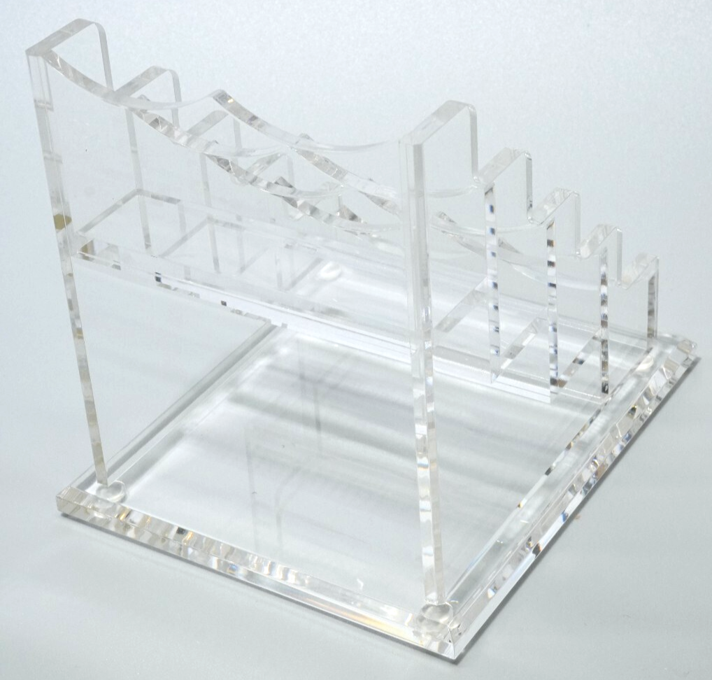 Horizontal Business Card Holder 4 Tiers 4 Slots f Desk Acrylic Clear Display