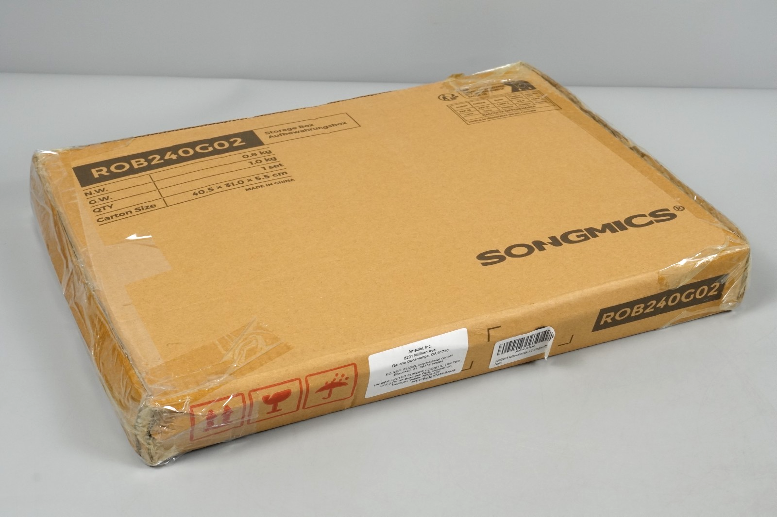 Storage Organisers Baskets 2pcs Wardrobe Partitions 40x30x25cm w 2 Handle, Clips