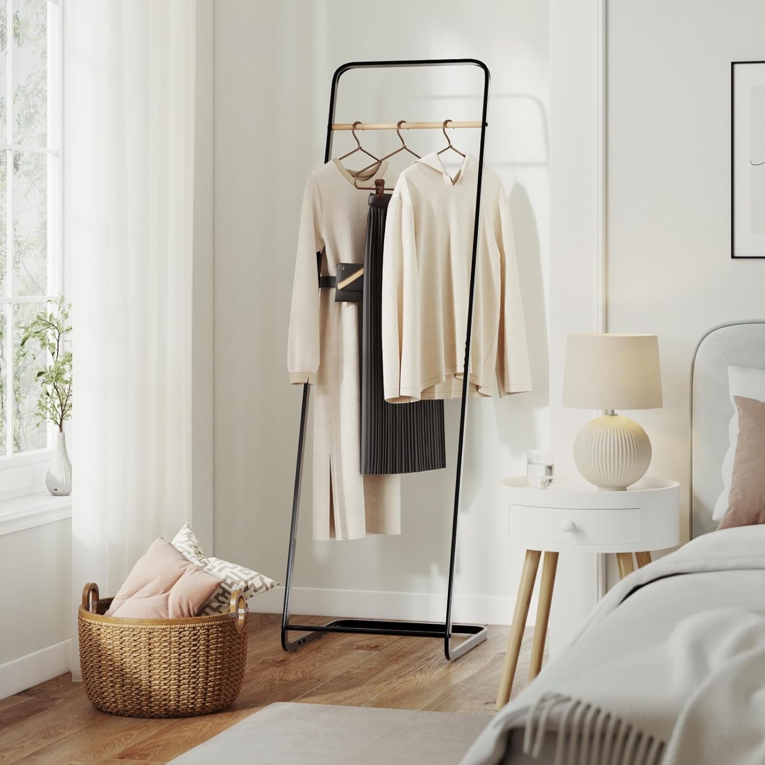 Free Standing Coat Rack Clothes Stand Metal Clothes Hanging Rail