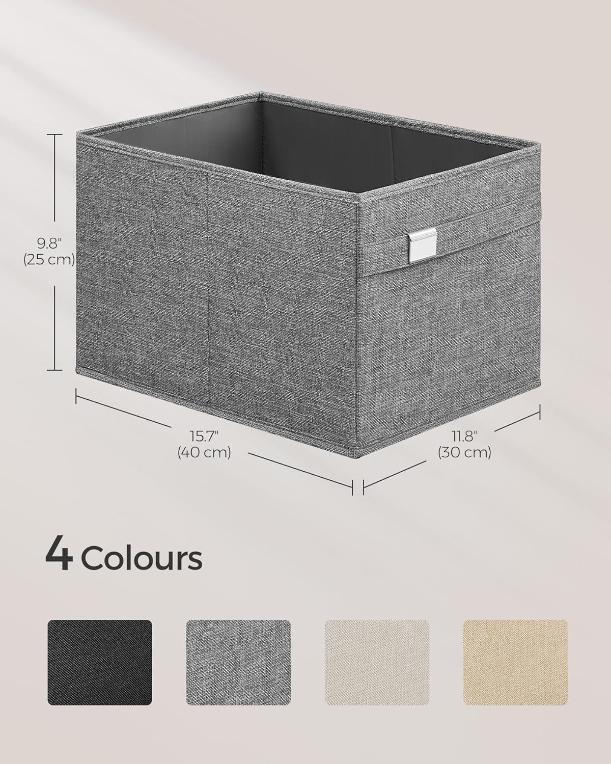 Storage Organisers Baskets 2pcs Wardrobe Partitions 40x30x25cm w 2 Handle, Clips