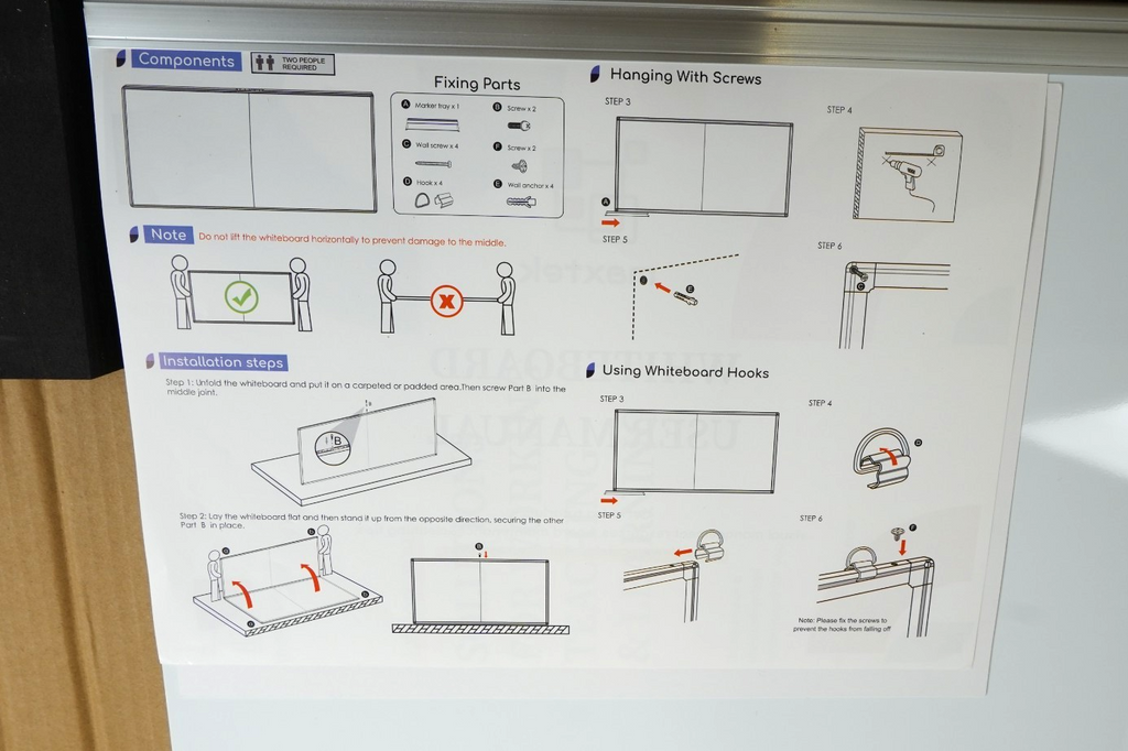 Magnet Whiteboard 150 x100 cm White Board for Wall Aluminium Frame Large