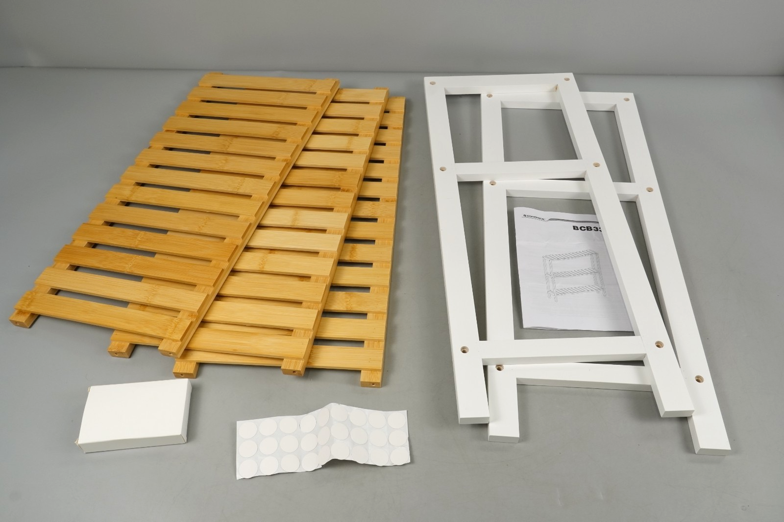 Bamboo Storage Shelf, 3-Tier Shelving Unit, Multifunctional, in the Hallway, Bat