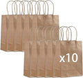 Brown Kraft Paper Carrier Bags w Twisted Handles Shopping Tote Gift Party 10 pcs