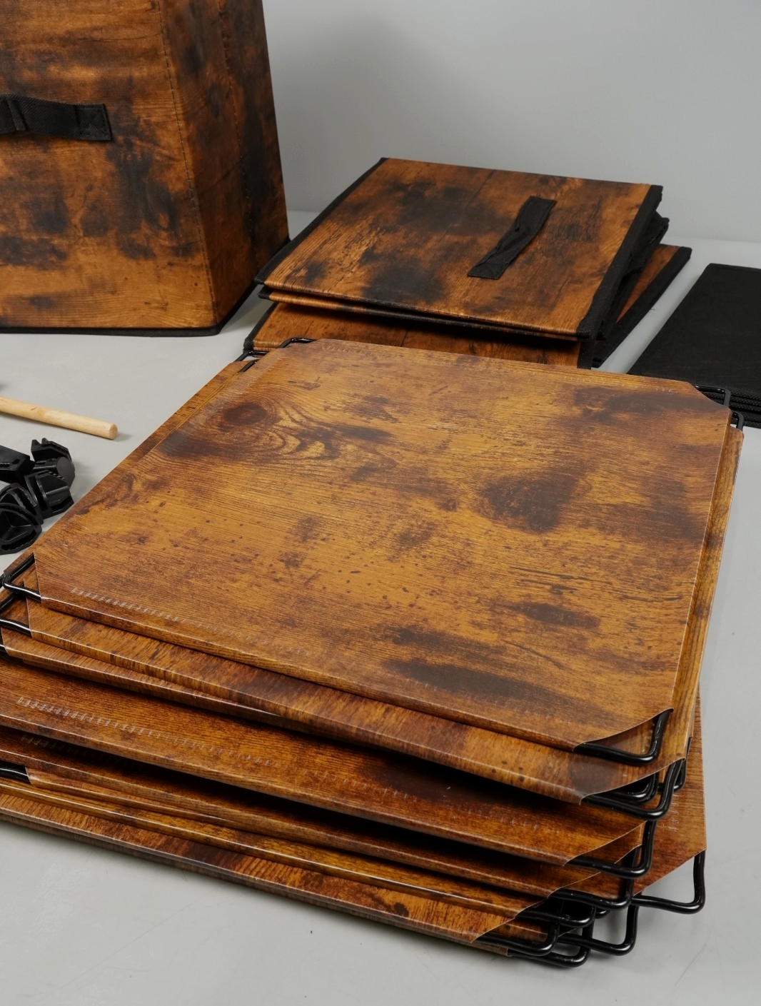 Cube Storage Organiser with 6-Cube Storage Boxes 64x31.5x95.5cm