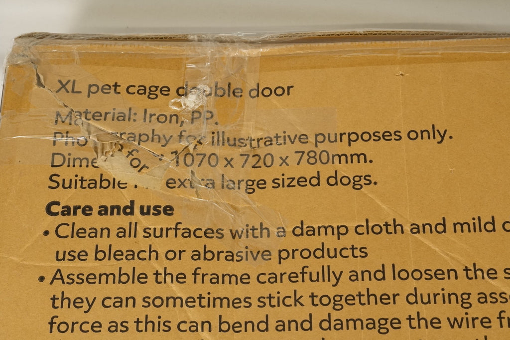 Extra Large Pet Cage Puppy Crate Carrier Double Door 42 in Black - FAULTY