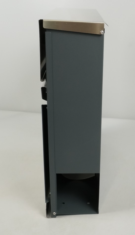 Wall Mounted Post Box w Newspaper Holder Soft Close Charcoal Grey & Silver 2 Key