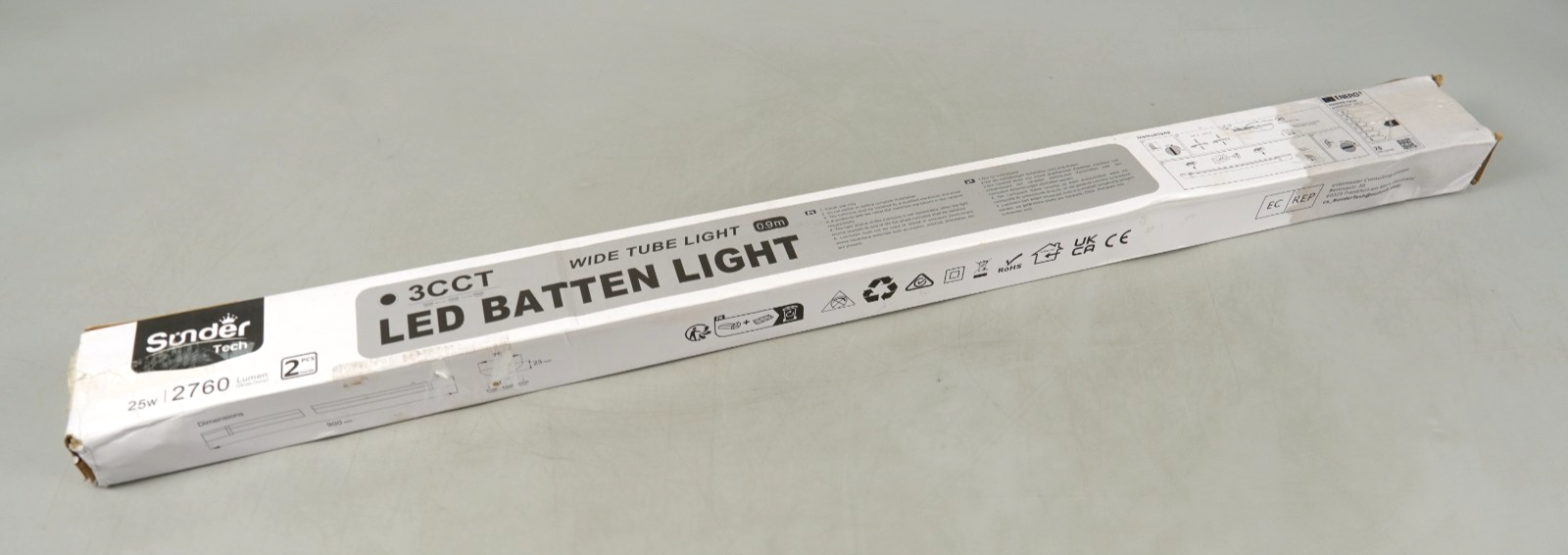 LED Batten Lights 3FT 25w 2760lm Fluorescent Light Tubes 2x 3000K/4000K/6500K