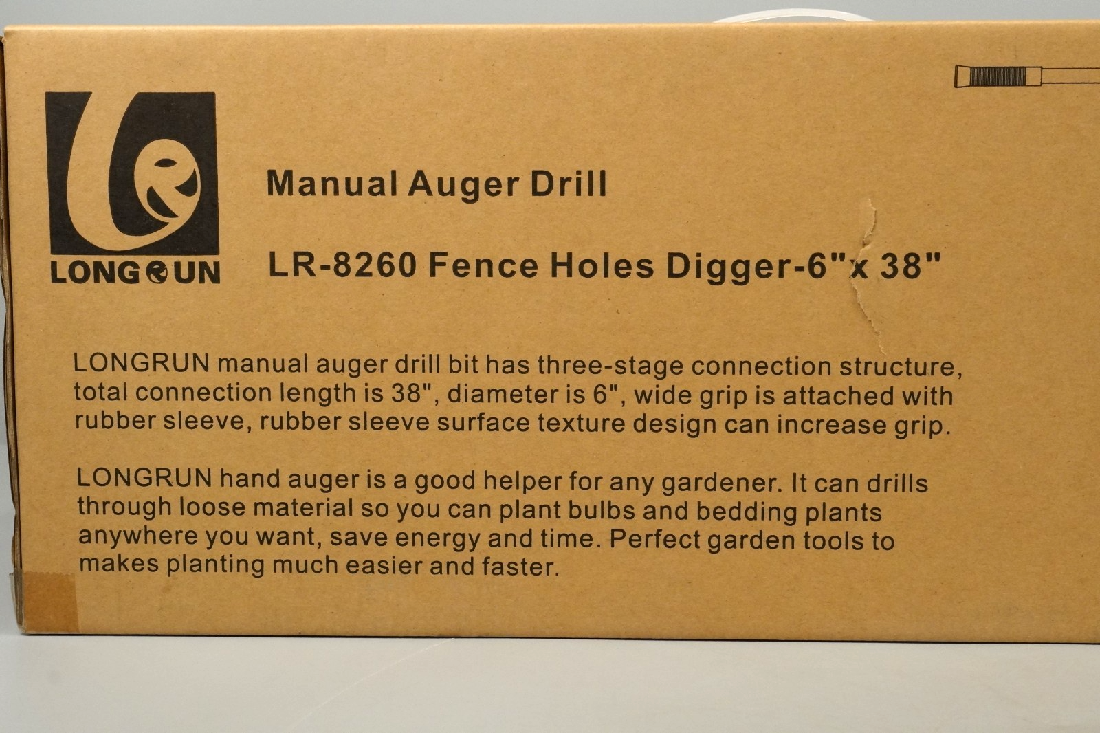 6" Manual Auger Drill Garden Planting Fence Post Earth 15cm Soil Digger Non-Slip