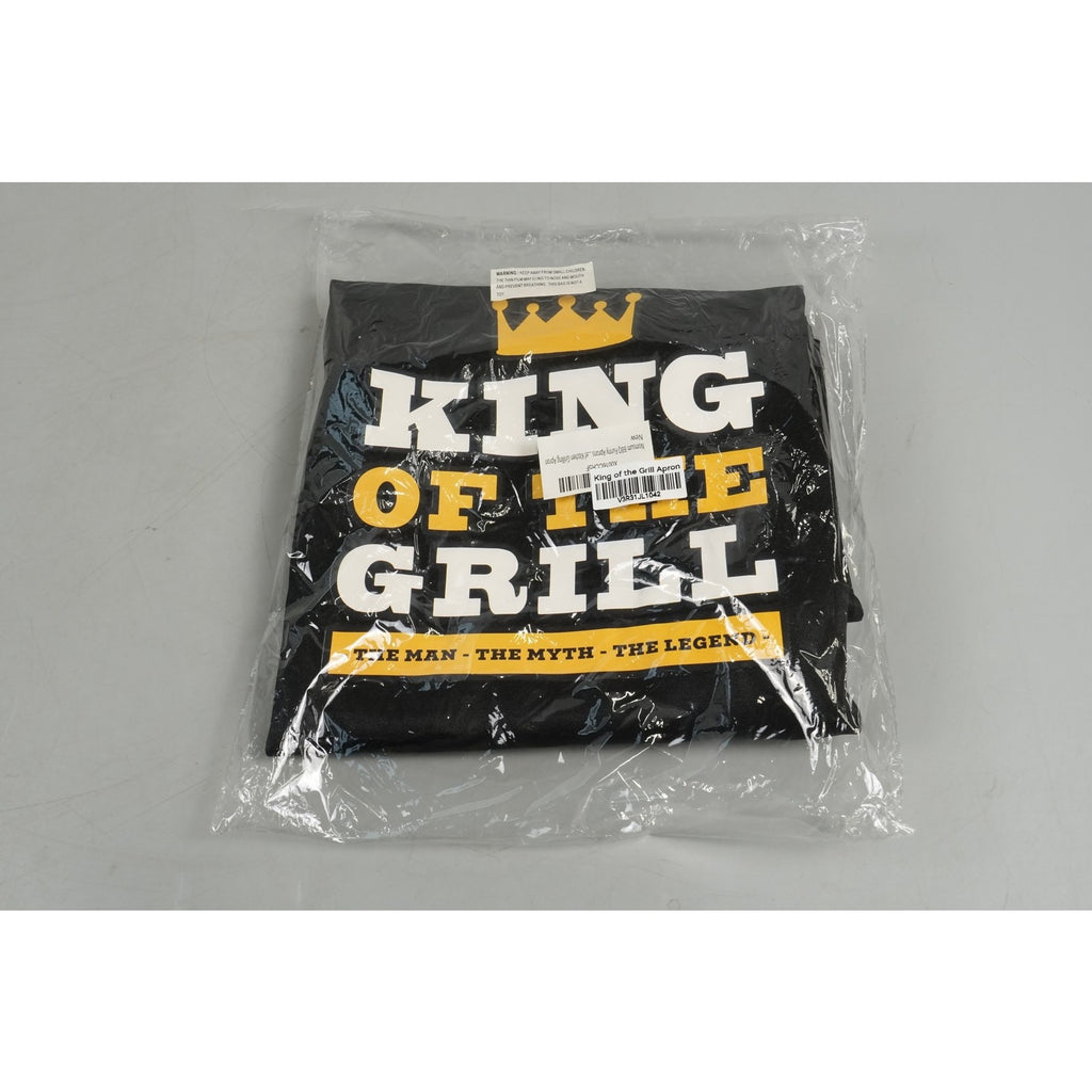 Cooking Chef Apron BBQ King of The Grill Protection Black with Pockets 36x25in