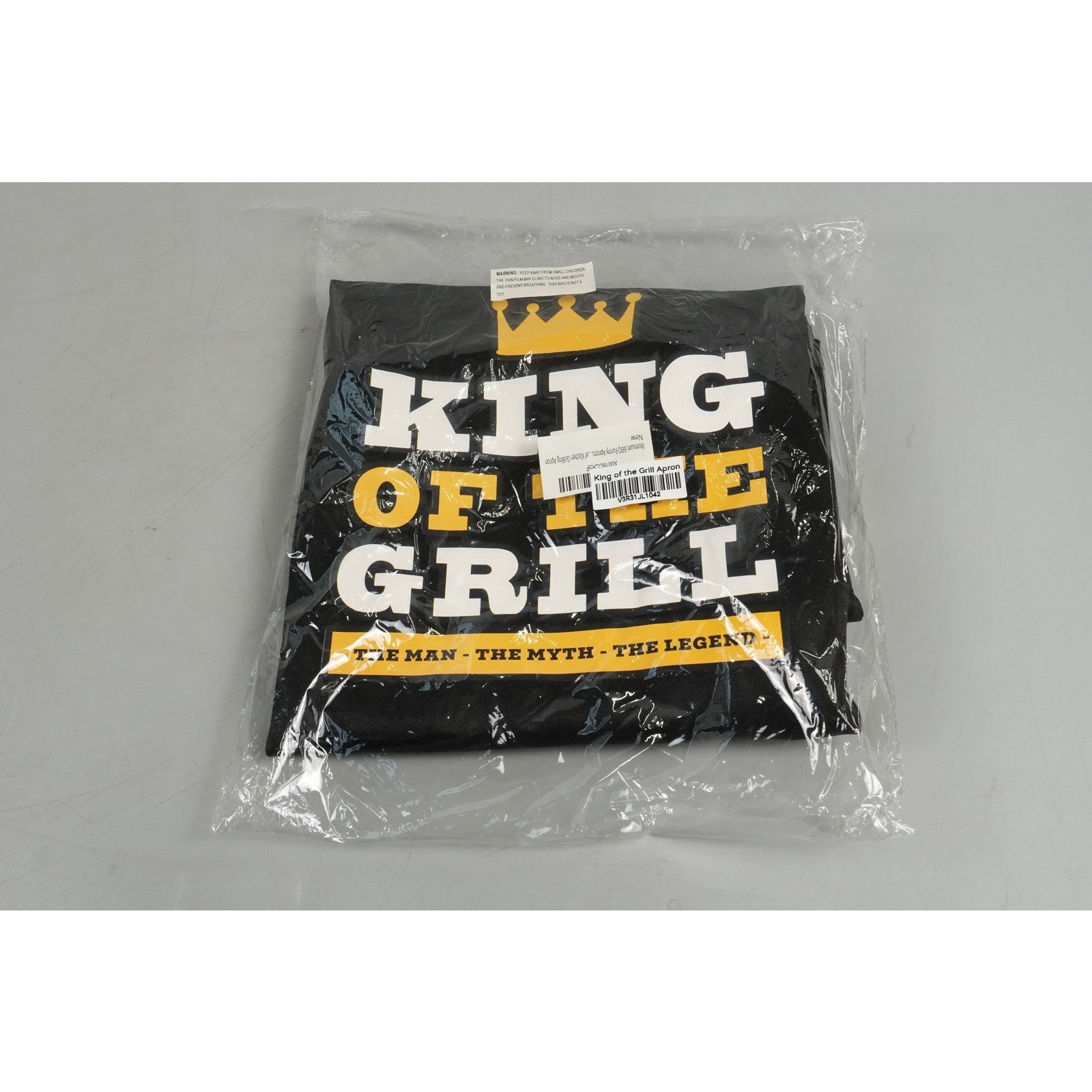 Cooking Chef Apron BBQ King of The Grill Protection Black with Pockets 36x25in