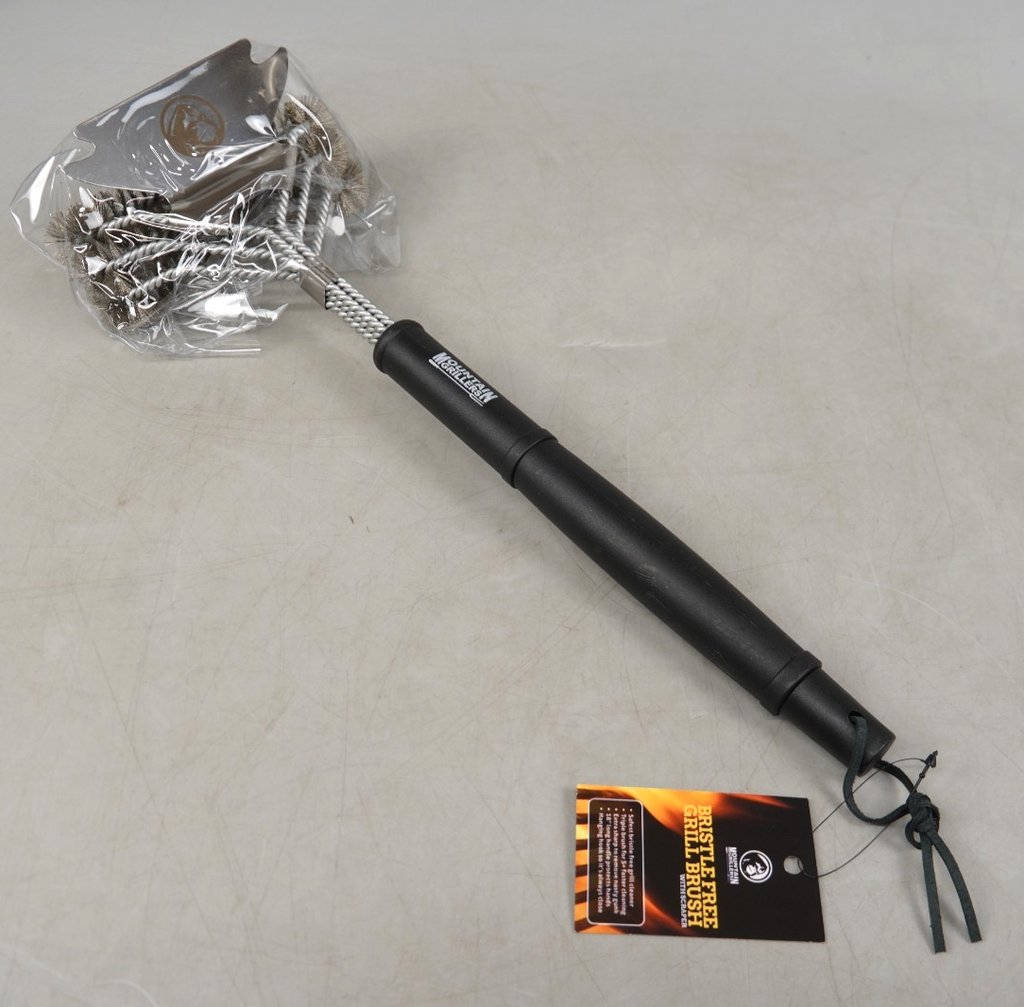 BBQ Grill Brush With Scraper Mountain Grillers Bristle Free Grill Brush