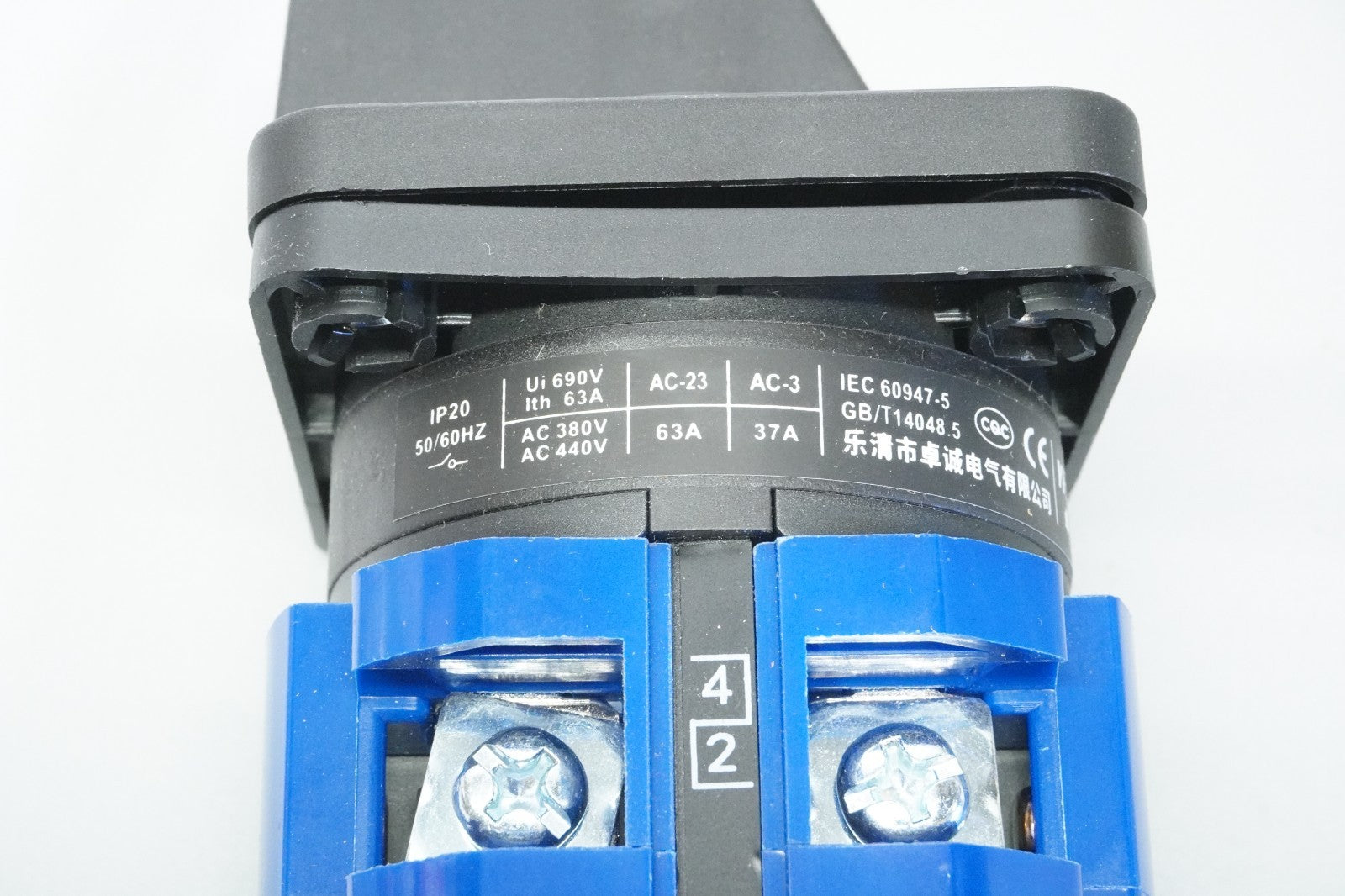 Changeover Selector Switch LW26-63/6 380V 63A 3 Positions 24 Terminals