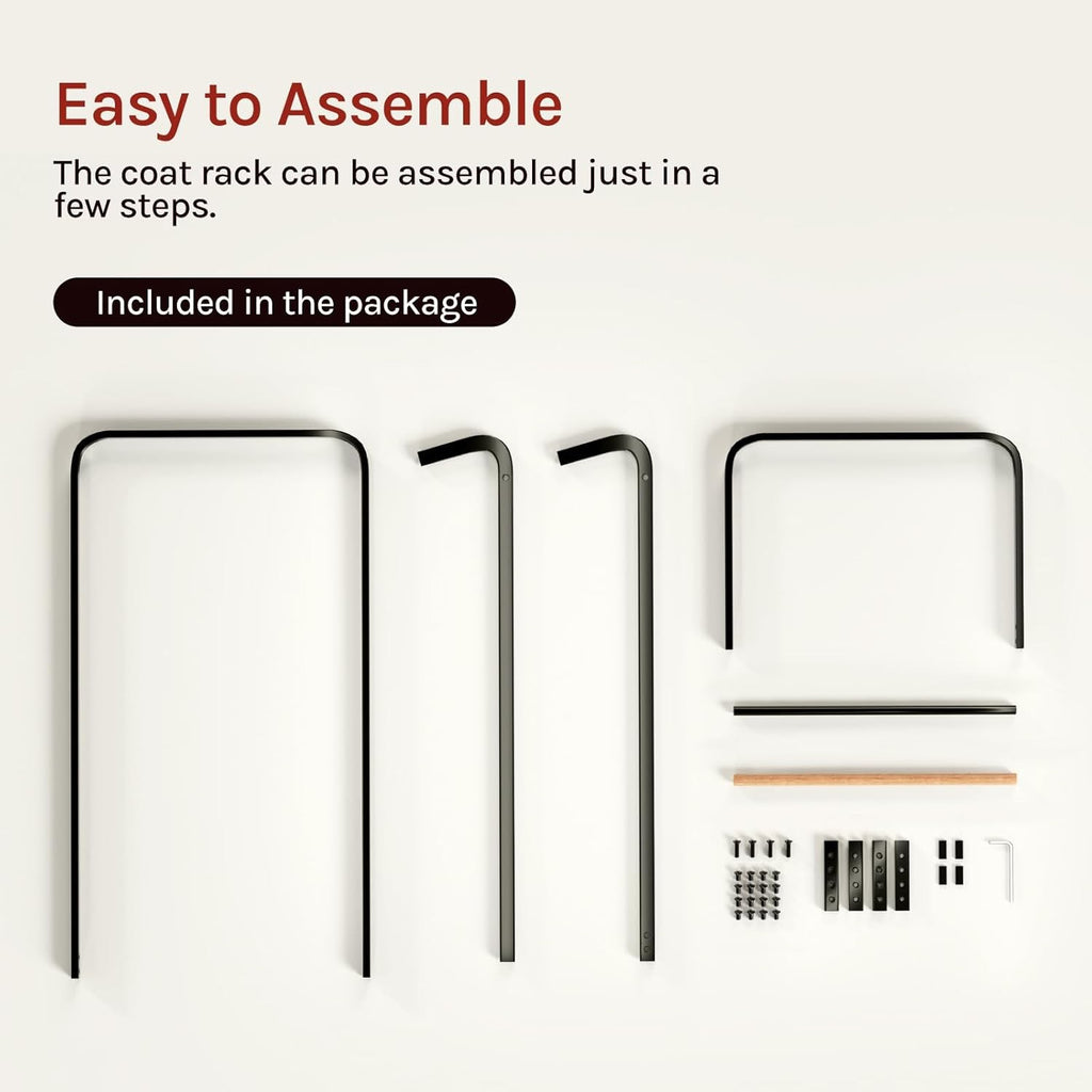 Free Standing Coat Rack Clothes Stand Metal Clothes Hanging Rail