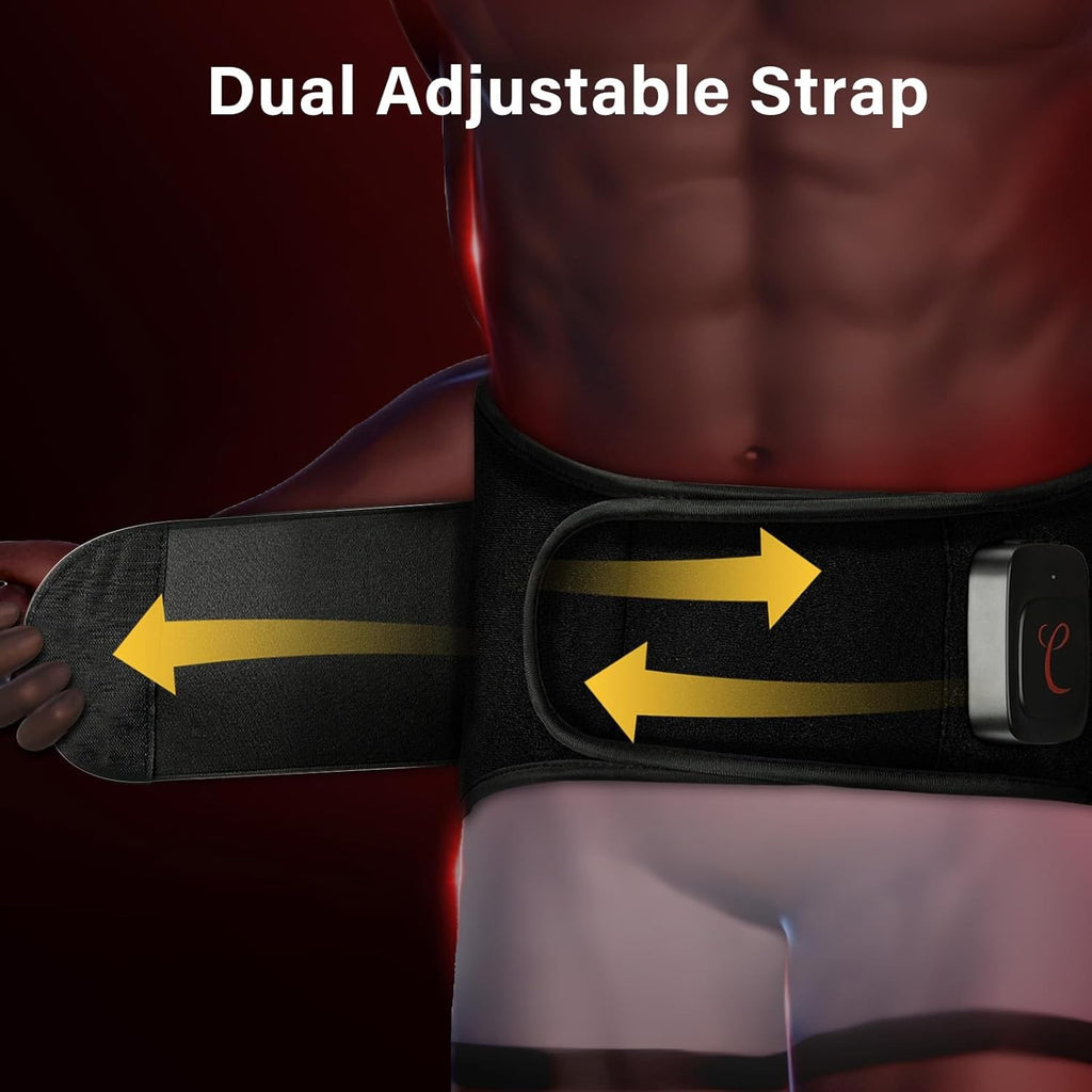 Heated Back Massager Cordless Infrared Heat Pad for Back with 3 Modes XXL