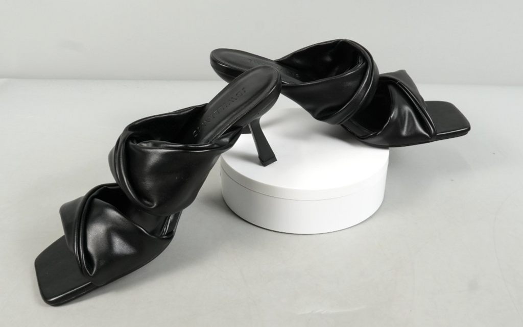 UK 5 Black Two Bar Mule Heels Wide Fit (E) JD Williams Slip-On Heels EU 38