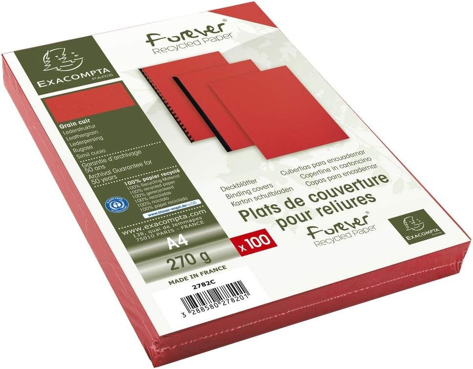 A4 Rigid Covers Leather Grain Effect Binding Presentation Card 270gsm 100pcs