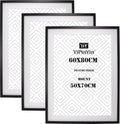 60x80cm Black Picture Frames Set of 3 with Mounts for 50x70cm, 80x60cm Poster