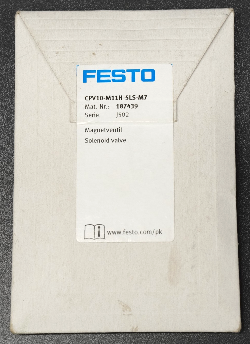 Festo CPV10-M11H-5LS-M7 Solenoid Valve 187439 M7 24V DC J502
