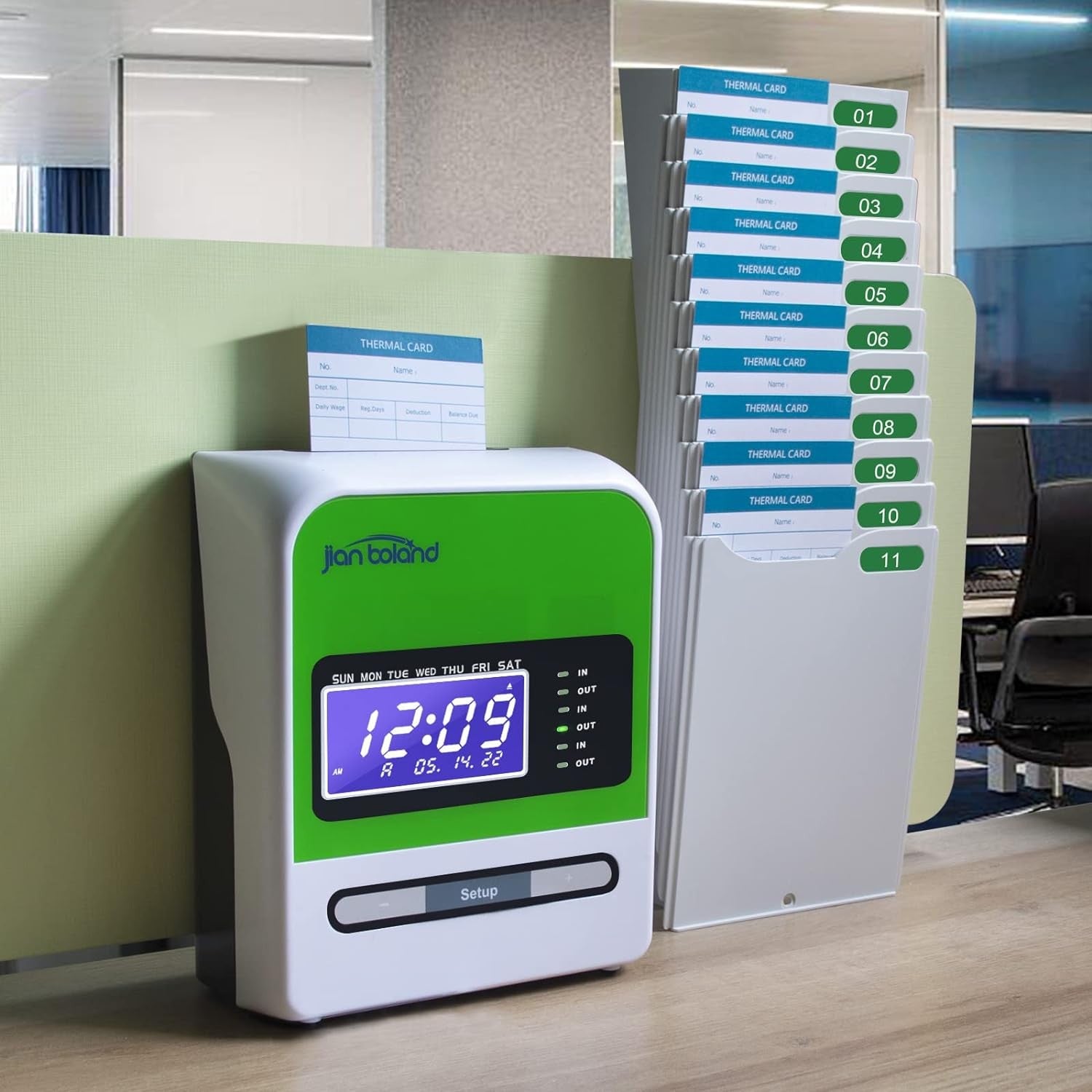 Clocking In Machine for Employees Business Time Punch Clock w/ 50 Cards & 2 Keys