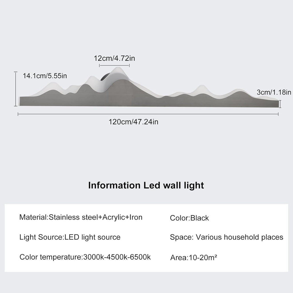 LED Wall Light Wall Art  Lighted Dimmable with Remote Control 120cm