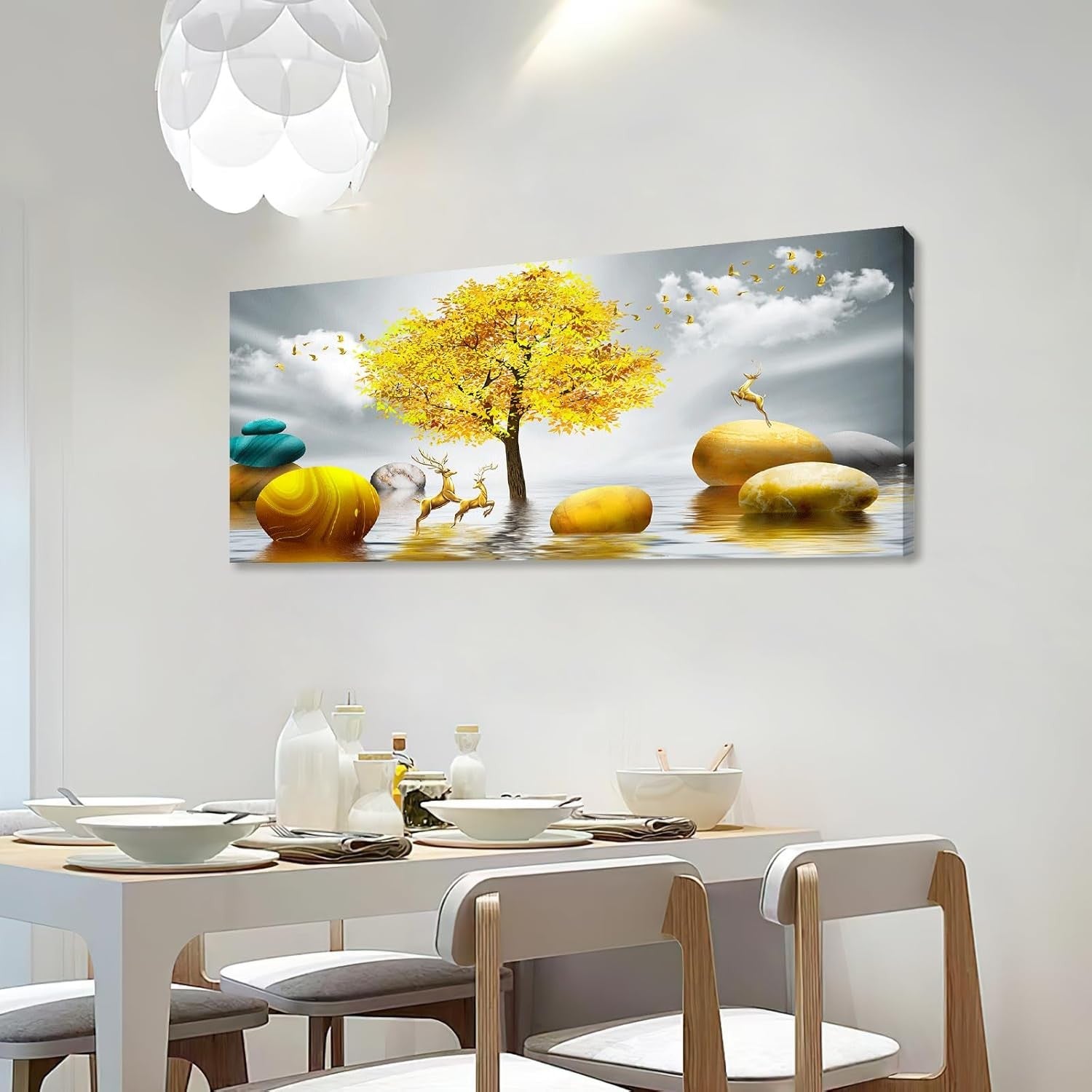 Canvas Art Print with Frame 120x50cm Abstract Wall Decor Ready to Hang
