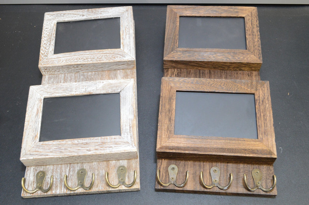 Mail Sorter Key Holders 2 Slot Wooden Rustic w Chalkboard Surface Wall Mounted