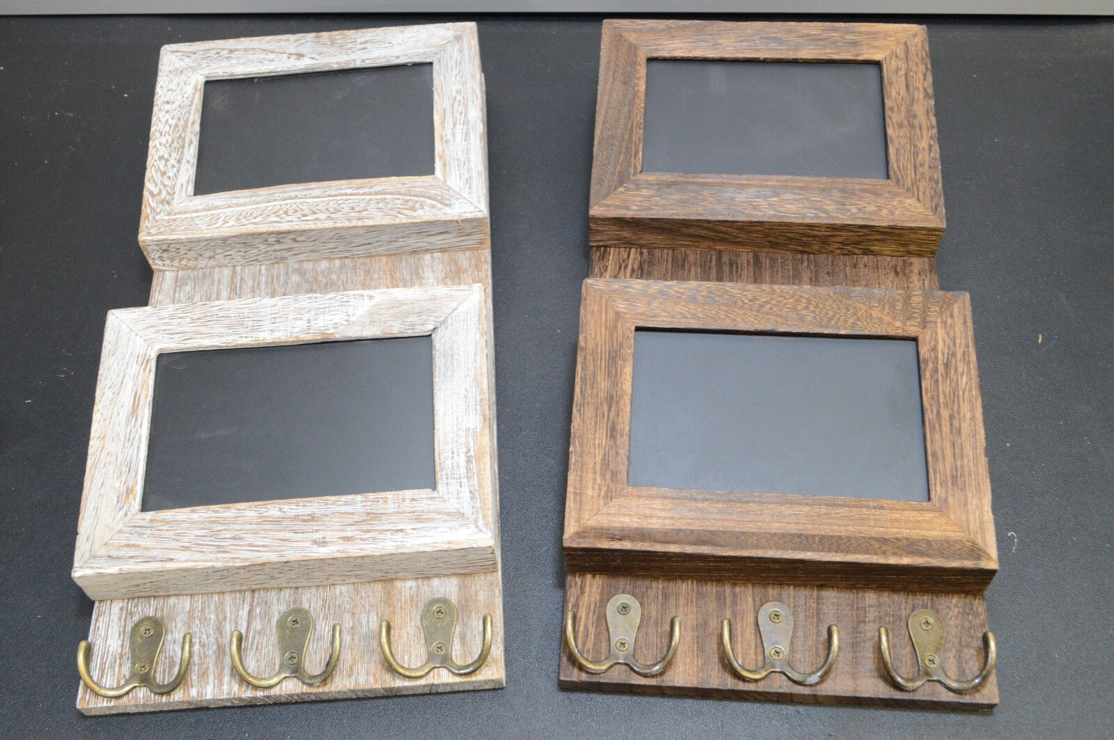 Mail Sorter Key Holders 2 Slot Wooden Rustic w Chalkboard Surface Wall Mounted