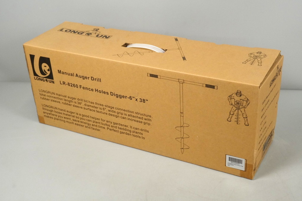 6" Manual Auger Drill Garden Planting Fence Post Earth 15cm Soil Digger Non-Slip