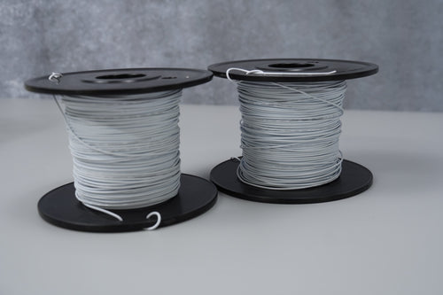 2x Reels White Insulated Hook Up Equipment Wire Cable – Partial Spools