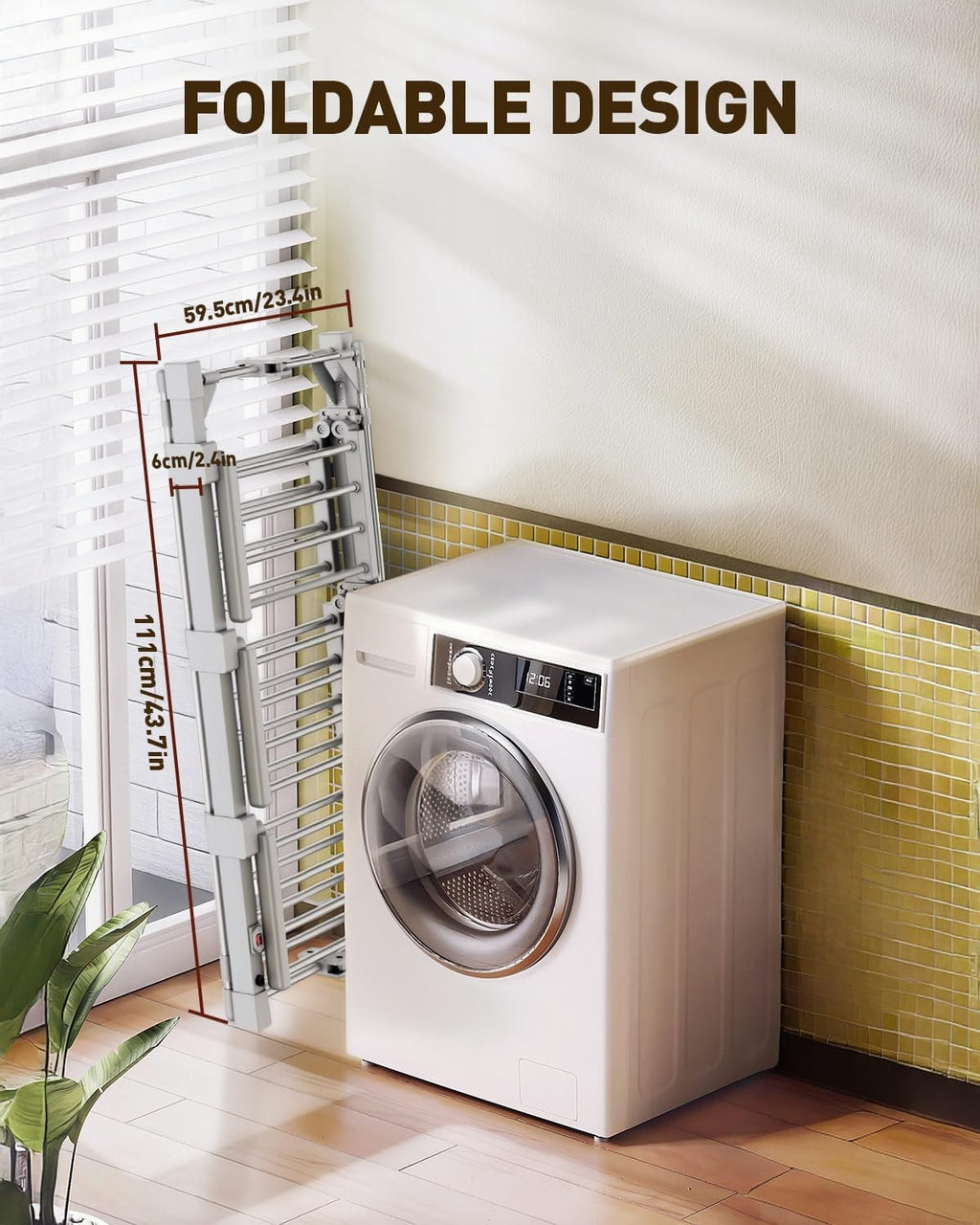 Electric Heated Clothes Airer 3-Tier Dryer Rack with 24 Heated Bars