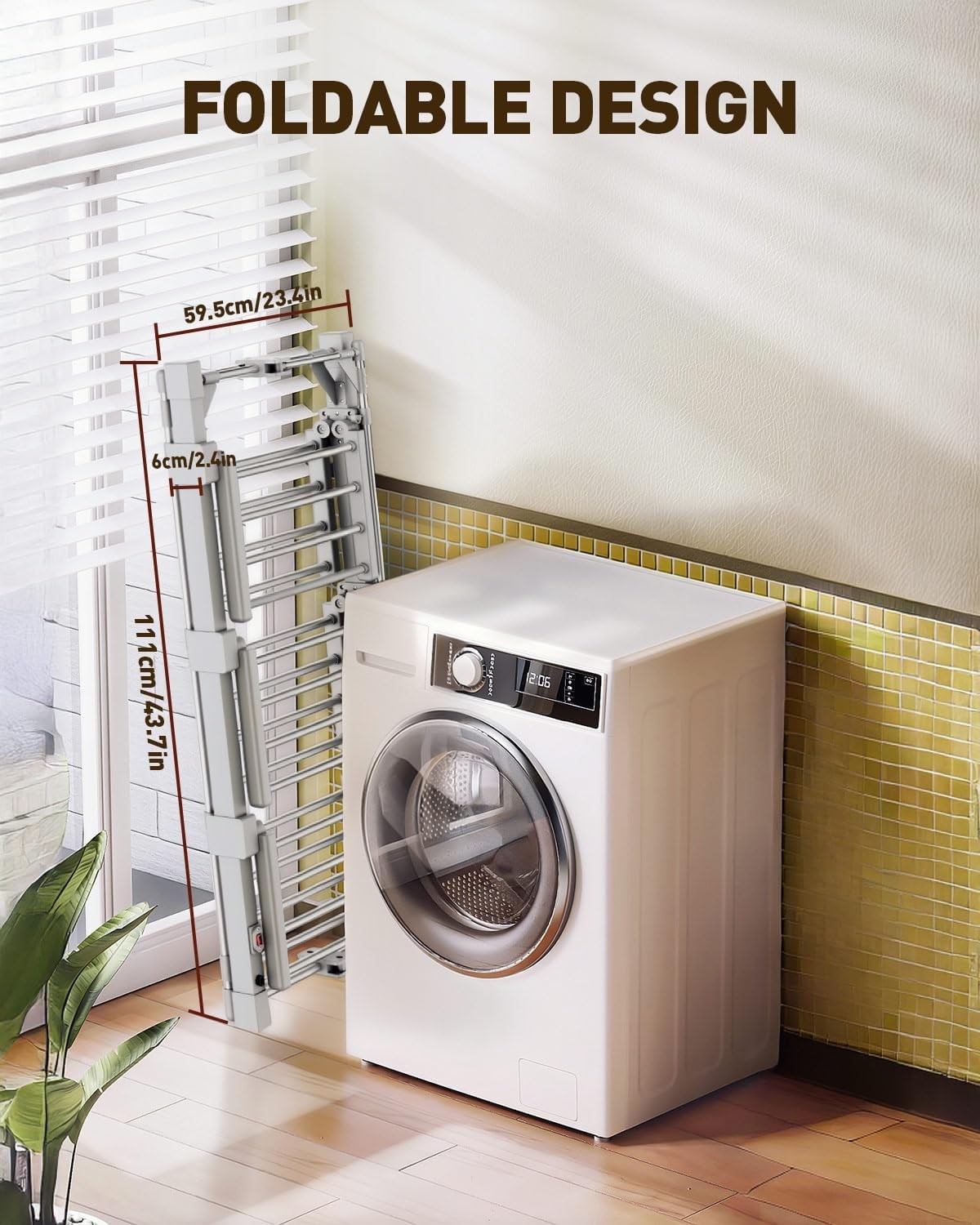 Electric Heated Clothes Airer 3-Tier Dryer Rack with 24 Heated Bars