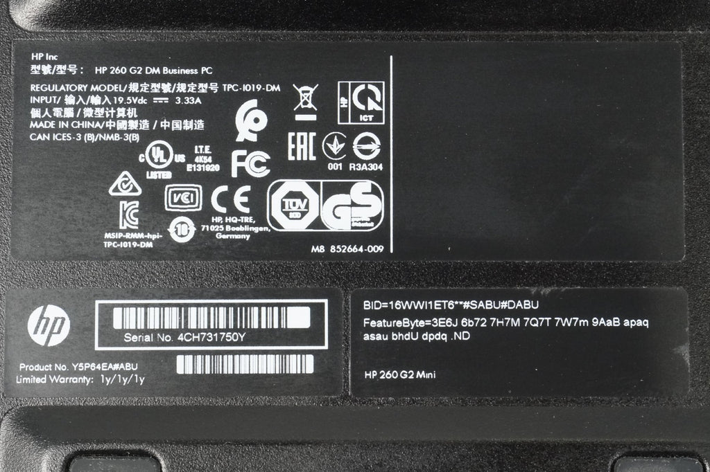 MiniPC HP 260 G2 Core i3 6100u 4x2.3GHz, 4GB Ram, 128GB SSD, Win 10 Home 2