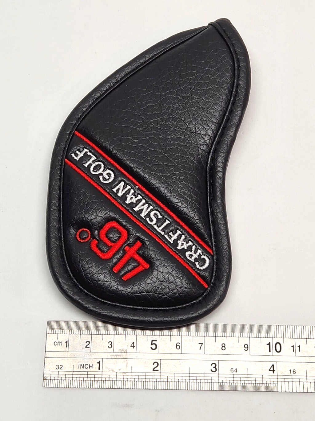 Golf Iron Wedge Cover 46ᵒ BLACK / RED PU Leather Head Club Craftsman Golf