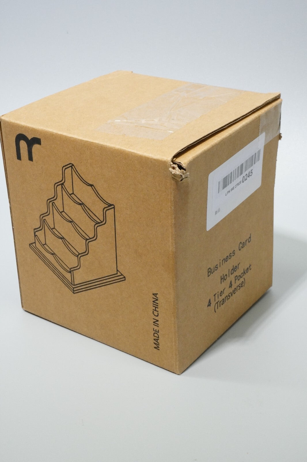 Horizontal Business Card Holder 4 Tiers 4 Slots f Desk Acrylic Clear Display