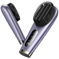 Portable Cordless Hair Straightener Rechargeable Negative Ion Hot Comb Purple