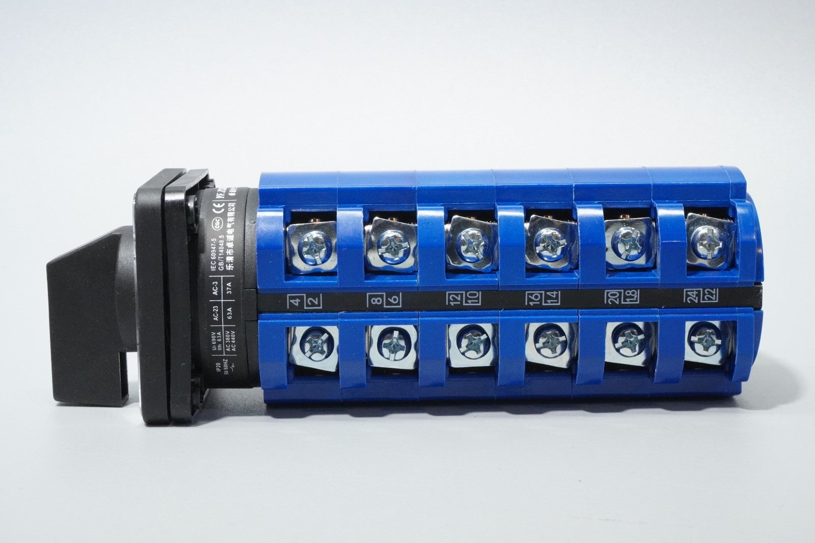 Changeover Selector Switch LW26-63/6 380V 63A 3 Positions 24 Terminals