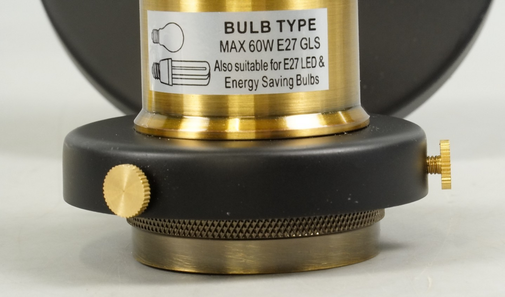 Wall Light Sconce Fitting with Clear Glass Globe Black and Gold Industrial