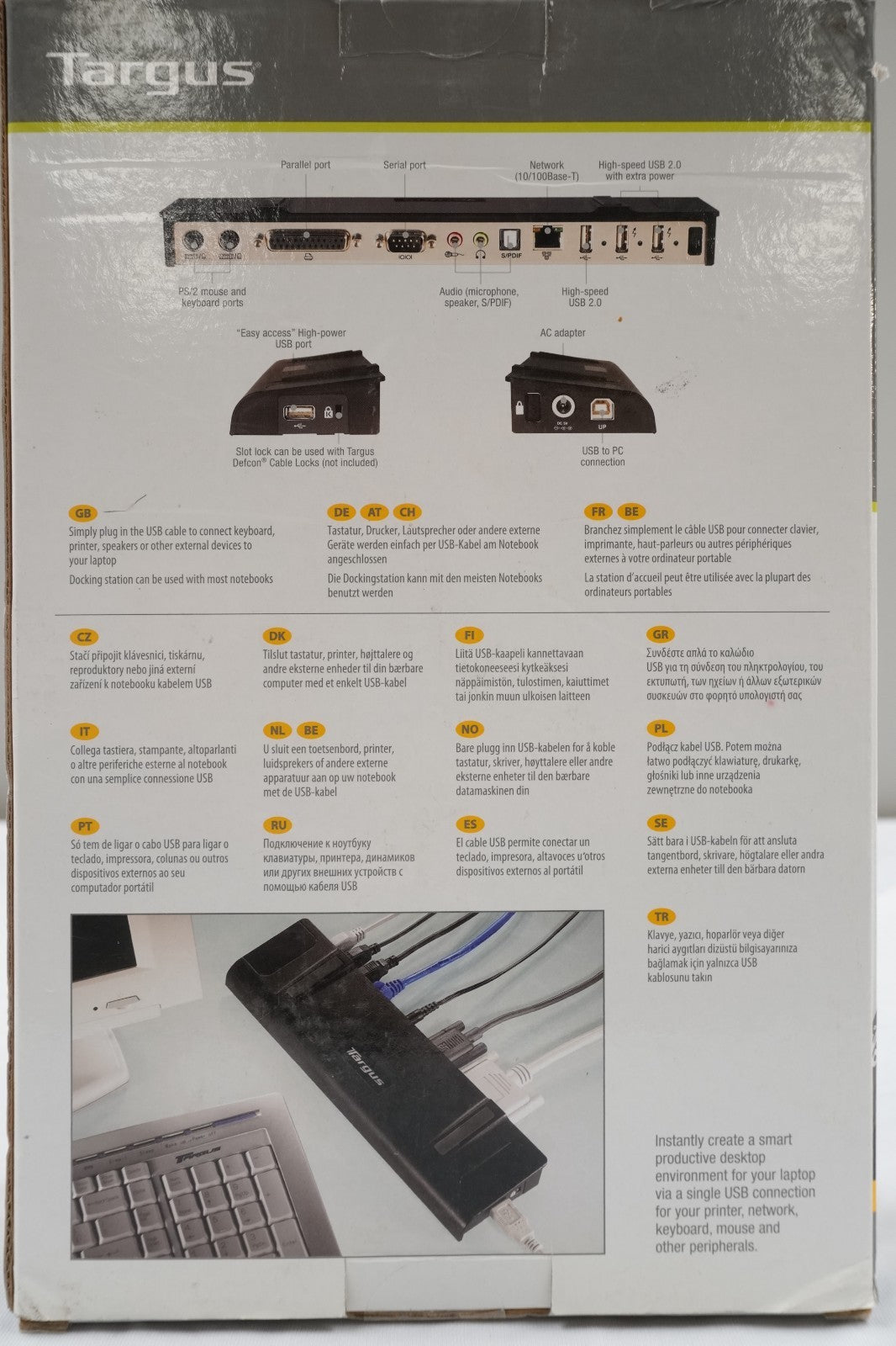 USB Laptop Docking Station Targus ACP45EUZ USB B Plug & Play USB 2.0 - NEW