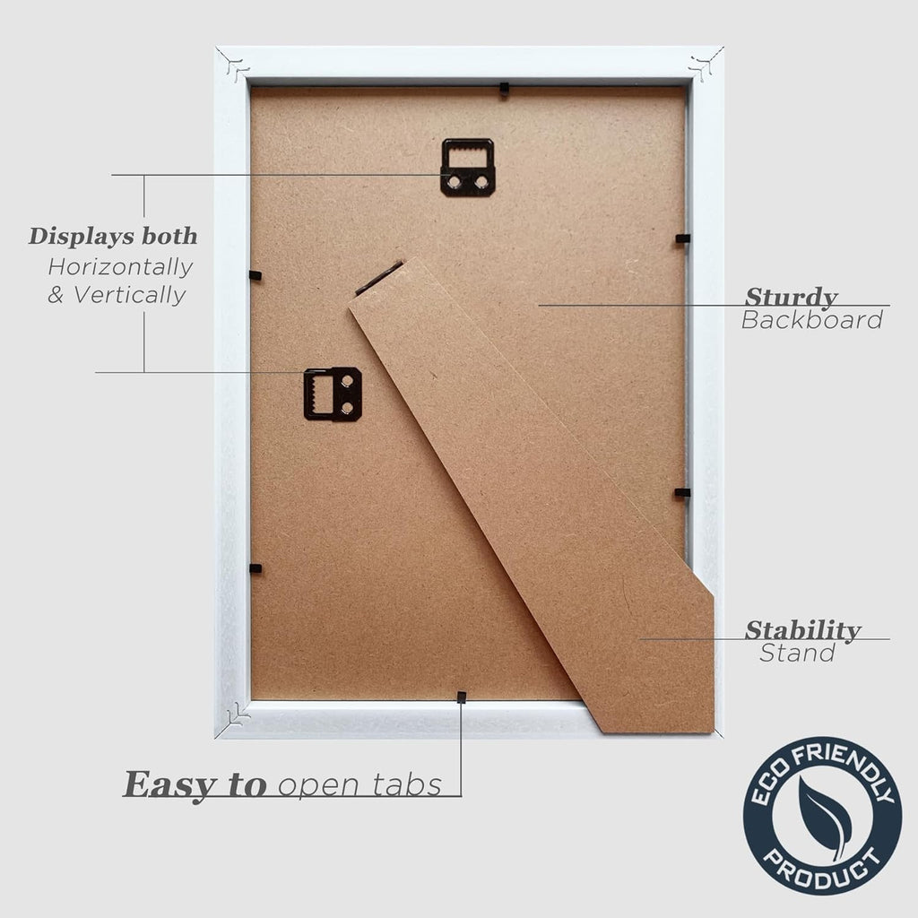 A4 White Photo Frames 4 pack Picture Certificate Frame w Mount for A5 Photos