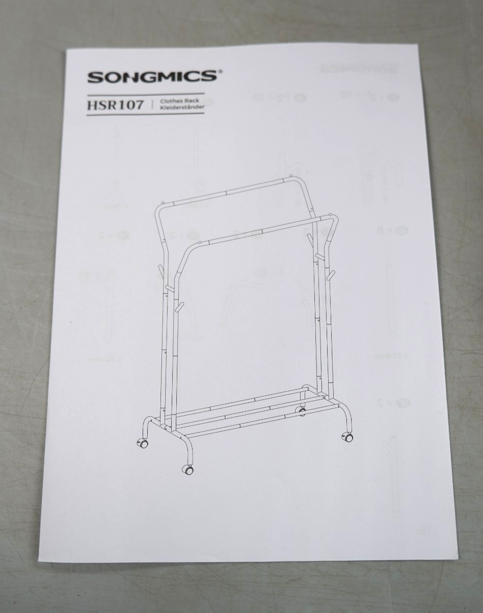 Clothes Rail Moveable Wardrobe Heavy Duty Clothes Rack Black