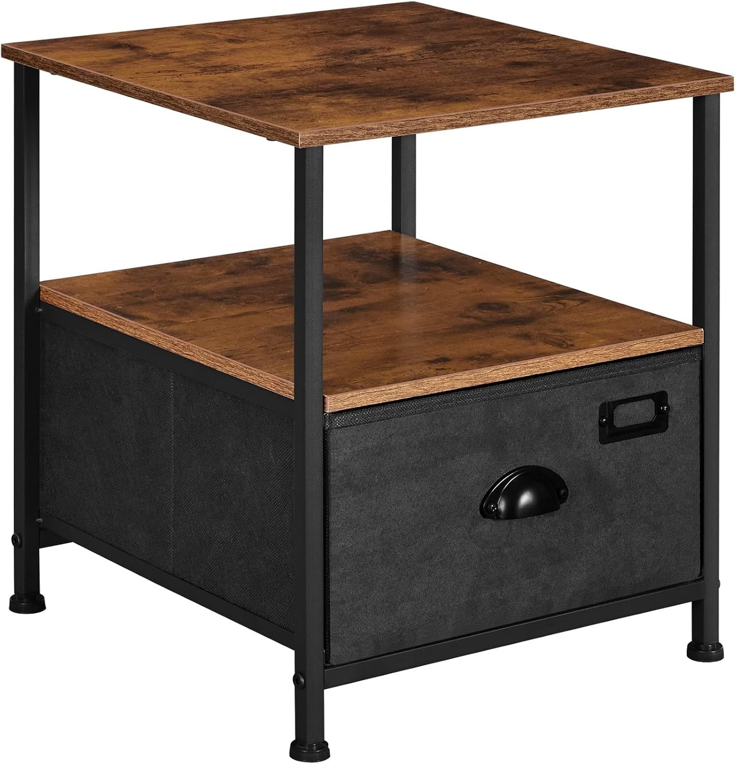 Nightstand Bedside Table with Storage Fabric Drawer Dresser 47x41cm