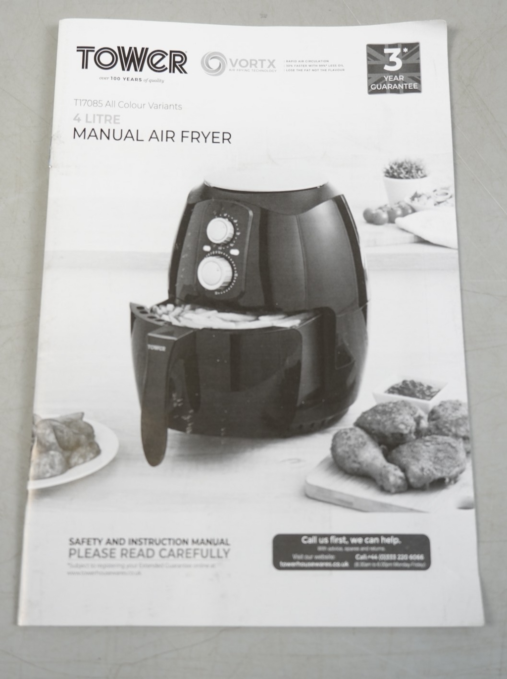 Tower T17085 4 Litre Vortx Manual Air Fryer