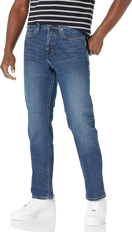 28W28L Men's Athletic-Fit Stretch Jean - Medium Wash Blue - Amazon Essentials