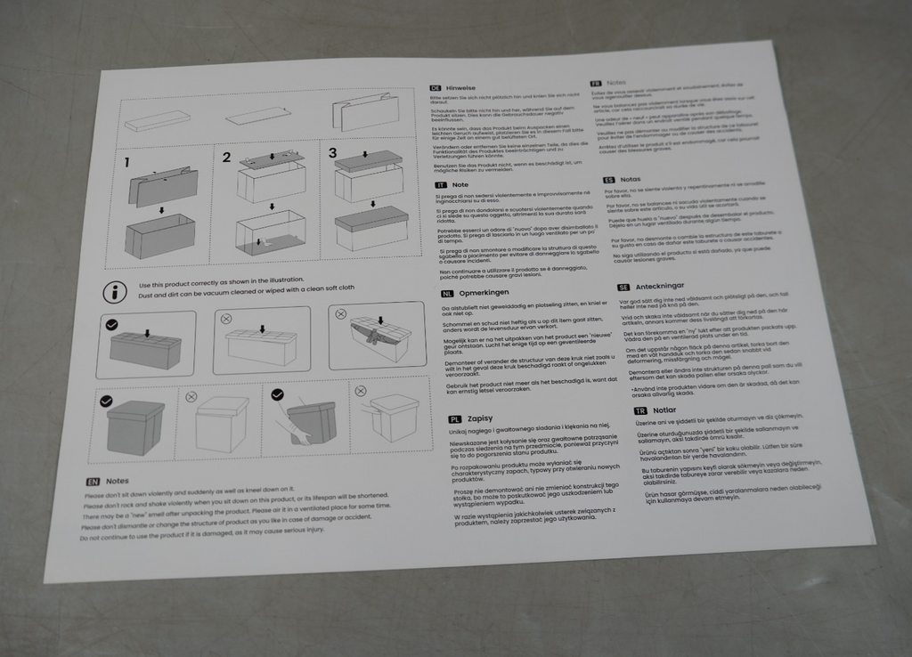 Storage Ottoman Bench 110cm Foot Rest Stool Storage Bench Leather Slate Grey