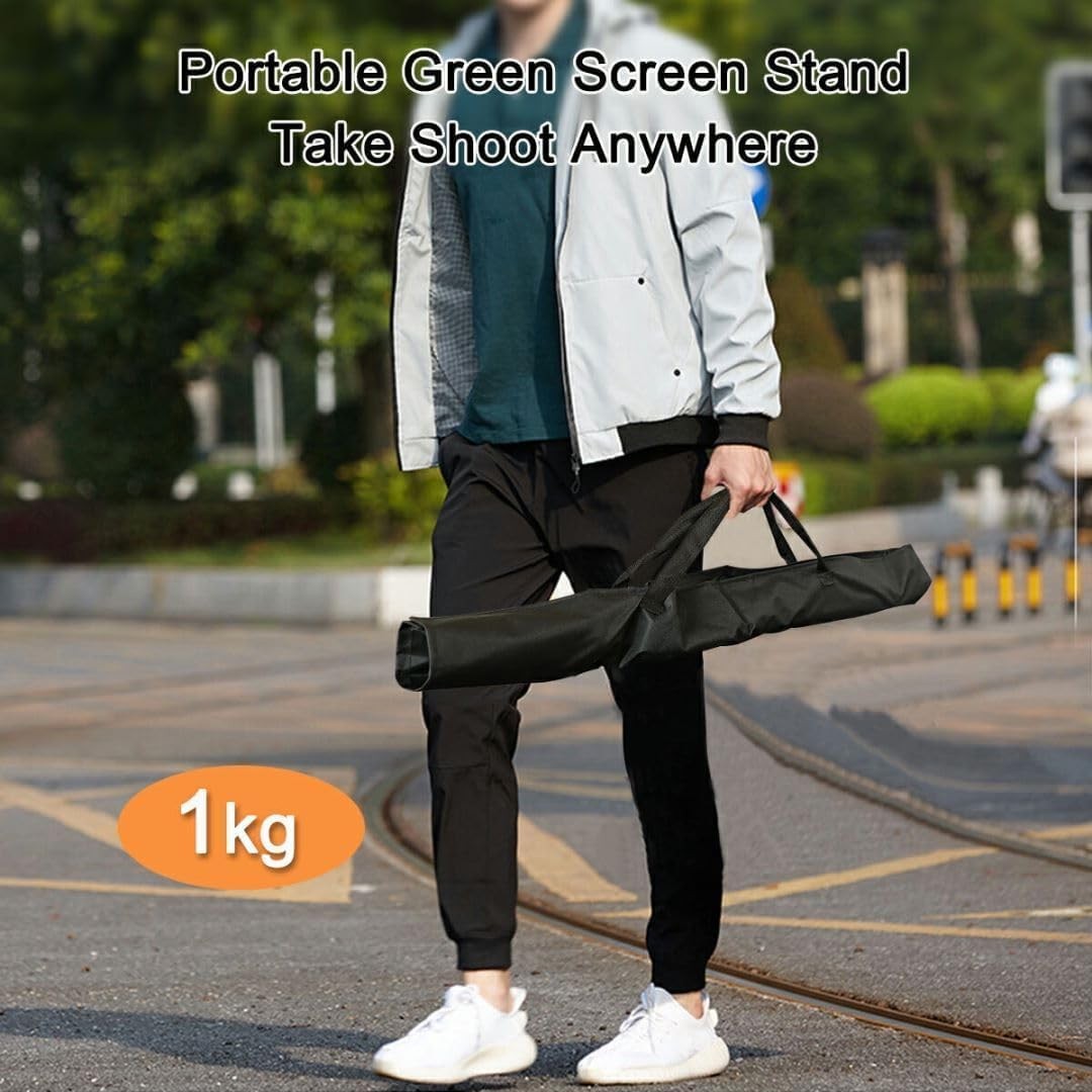 Green Screen Background Backdrop with Stand, 2x1.5M Greenscreen Background