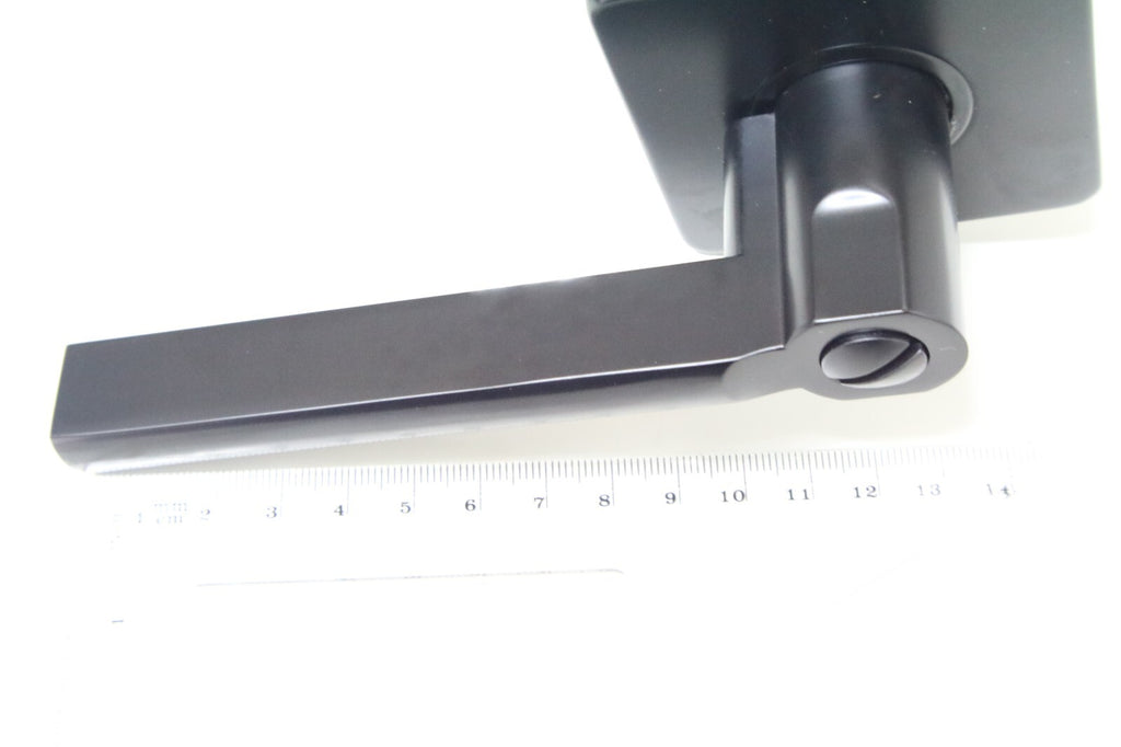 4x Square Door Levers Handle Thumb Turn Matte Black Modern Interior Privacy Door